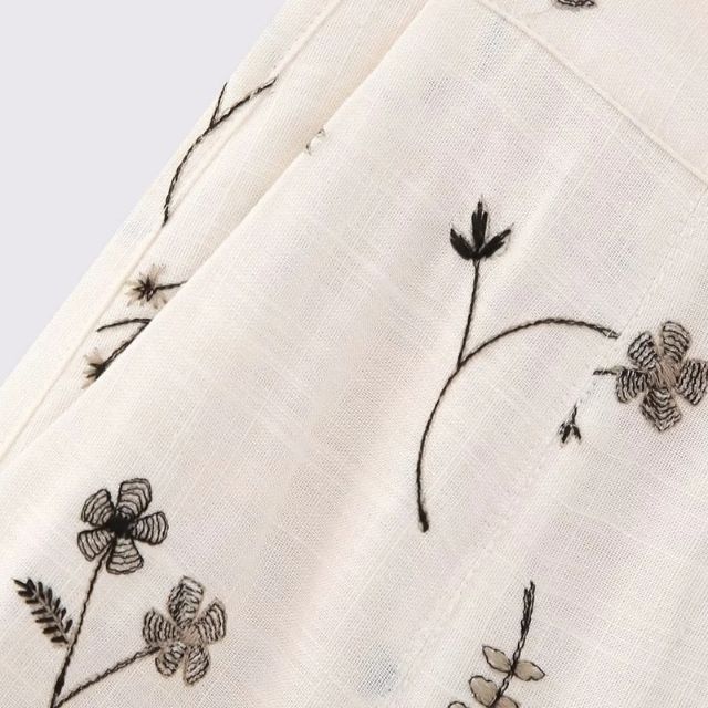Stijlvolle A-lijn Midi Rok met Botanische Print - Perfect voor Elke Gelegenheid