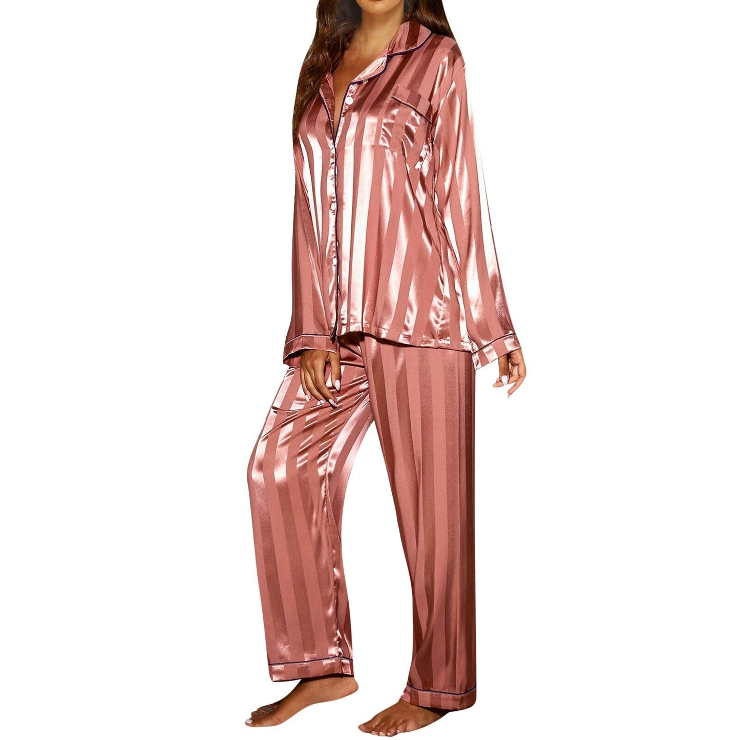 Zijde Satijnen Pyjama Set voor Dames, Comfortabel en Stijlvol