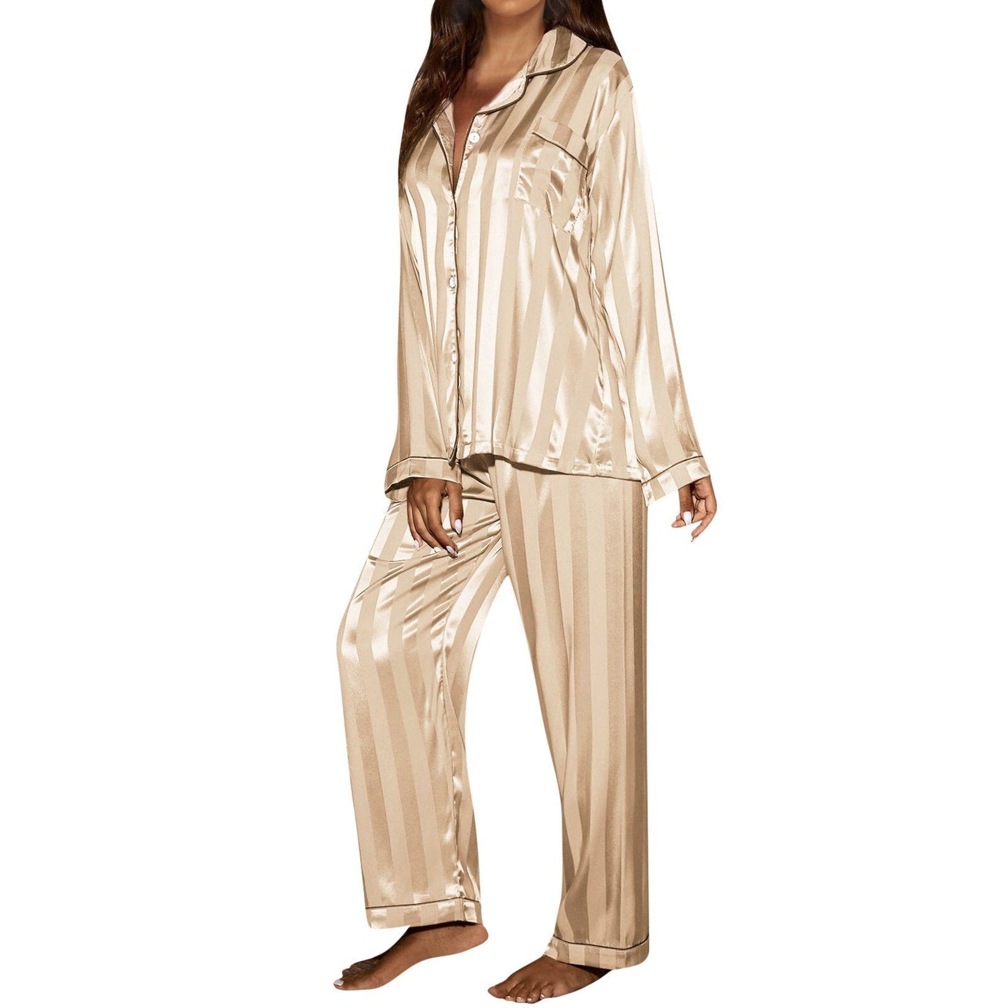Zijde Satijnen Pyjama Set voor Dames, Comfortabel en Stijlvol