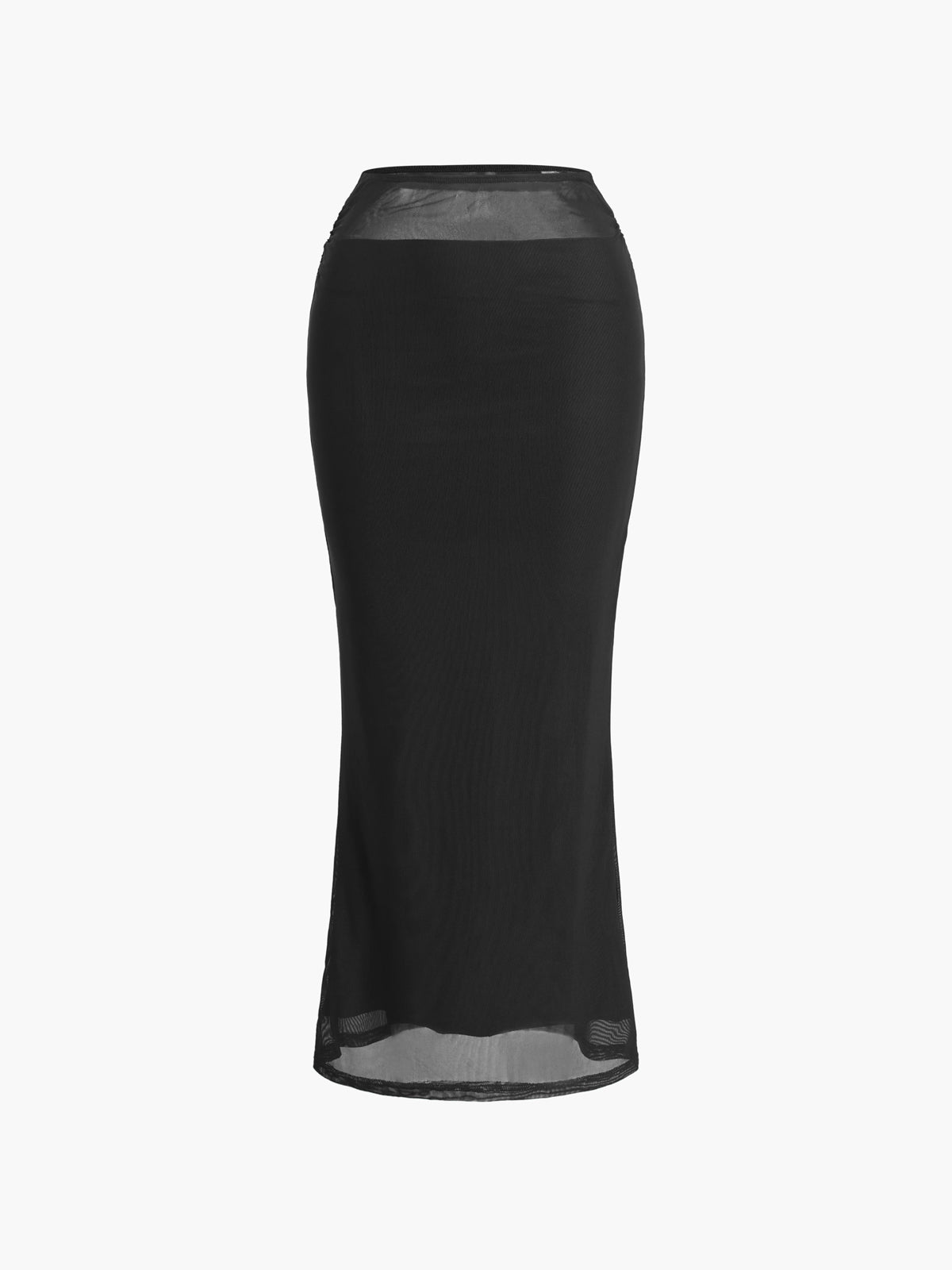 Hoog Taille Elegante Net Maxi Rok voor Vrije Tijd