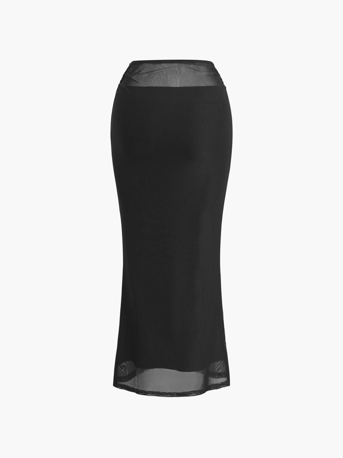 Hoog Taille Elegante Net Maxi Rok voor Vrije Tijd