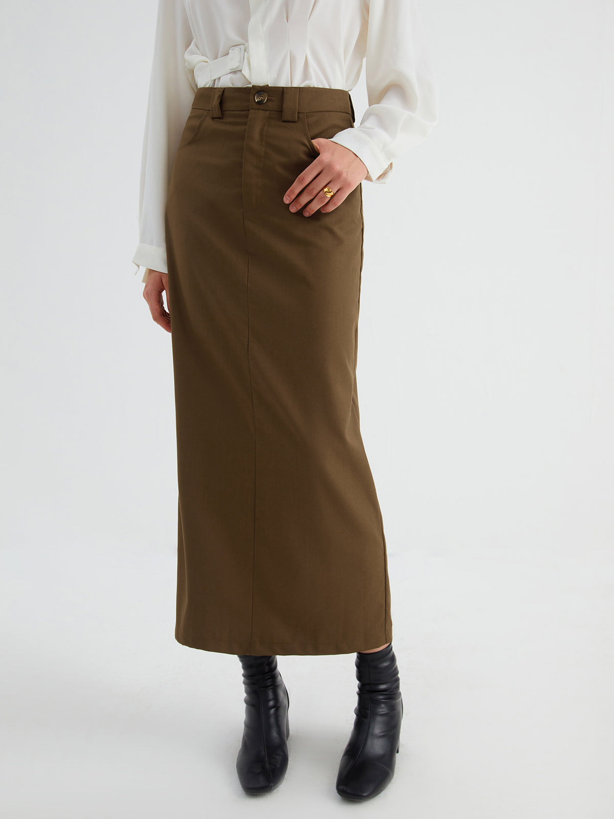 Maples Split Elegante Maxi Rok voor Casual Stijl