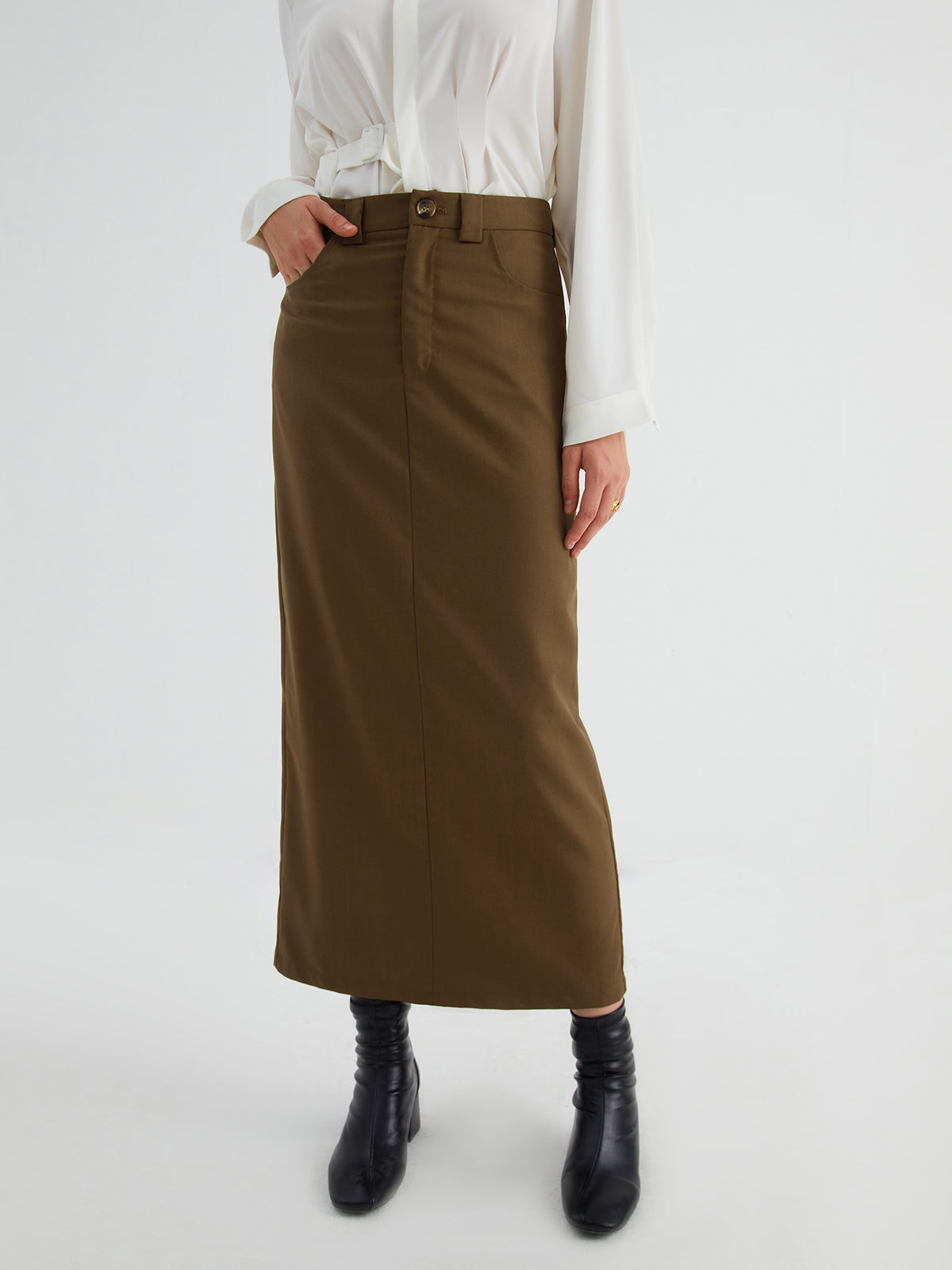 Maples Split Elegante Maxi Rok voor Casual Stijl