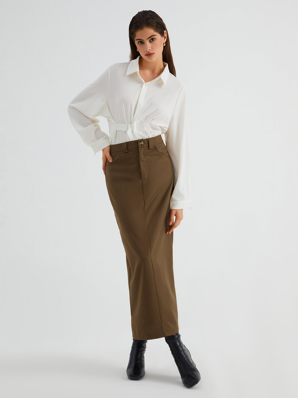 Maples Split Elegante Maxi Rok voor Casual Stijl
