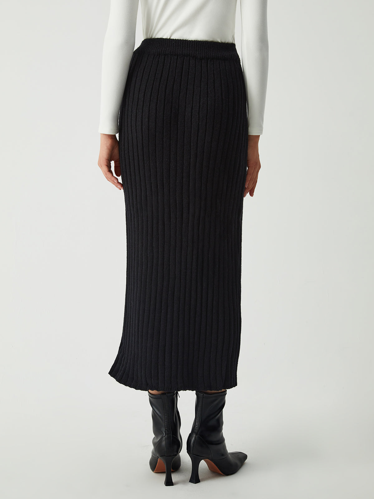 Stijlvolle Midi Rok met Splits voor Comfortabel Draaggemak
