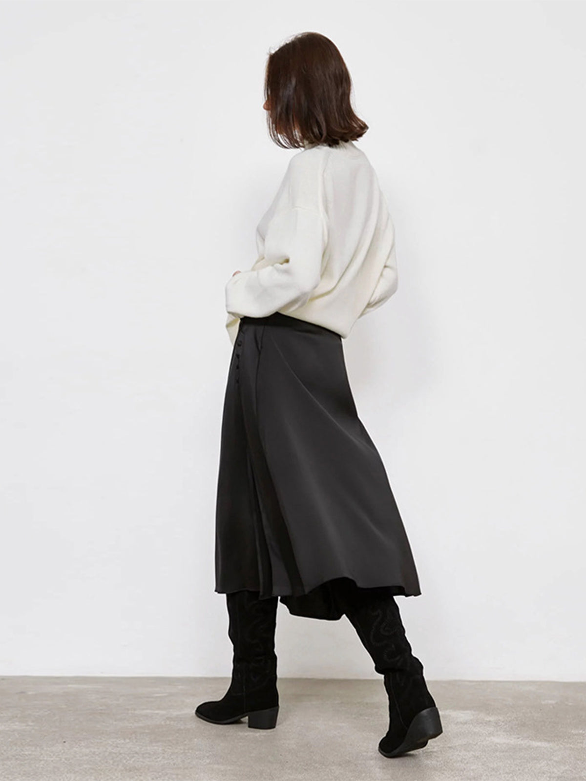 Zijknopen Elegante Split Midi Rok voor Elke Gelegenheid