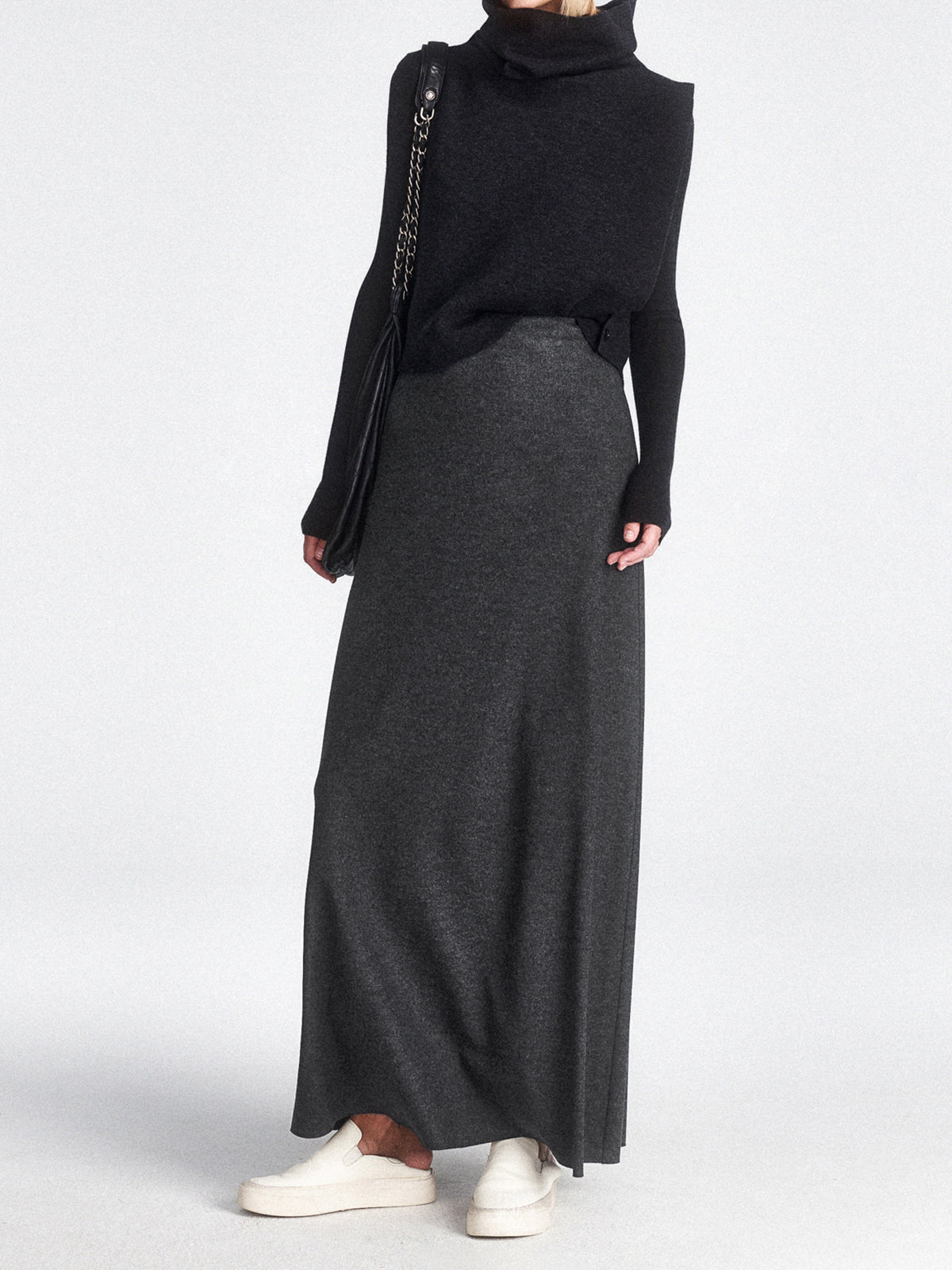 Hoog Taille Elegant Vloeiende Maxi Rok voor Dames