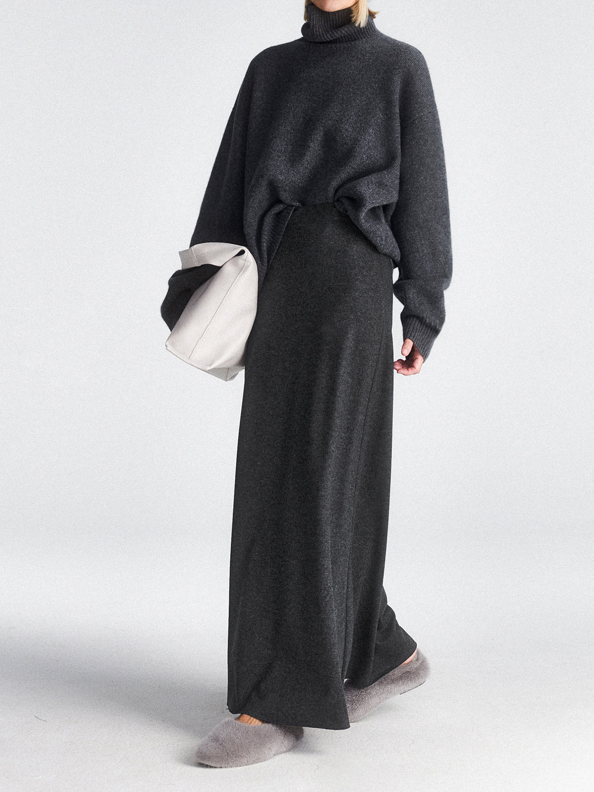 Hoog Taille Elegant Vloeiende Maxi Rok voor Dames