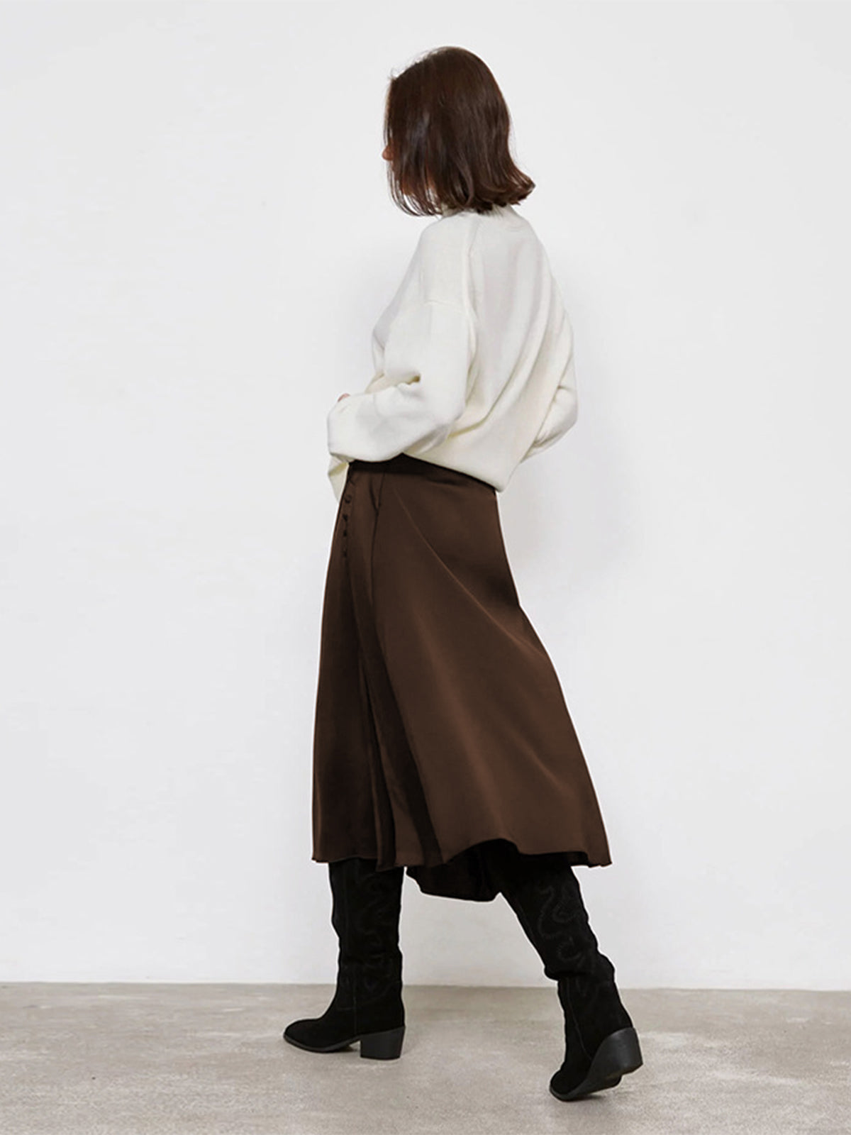 Zijknopen Elegante Split Midi Rok voor Elke Gelegenheid
