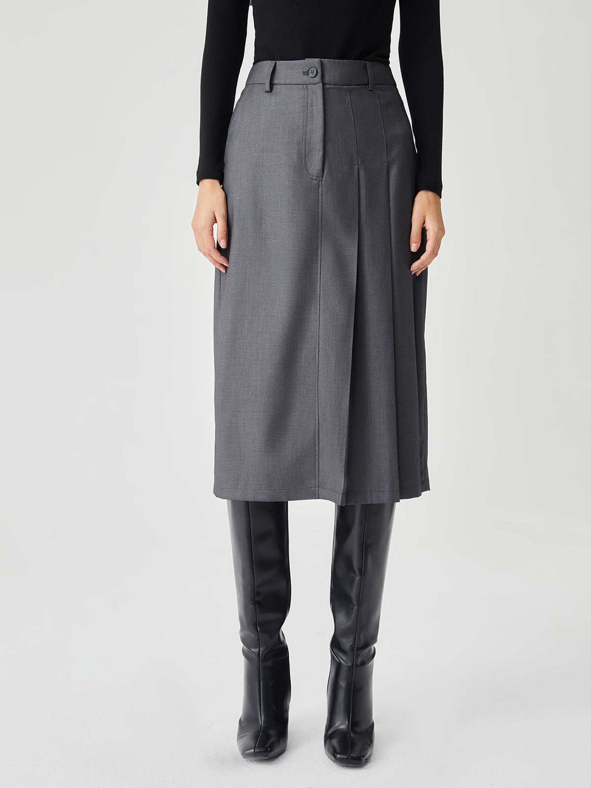 Asymmetrische Plooien Elegante Midi Rok voor Dames