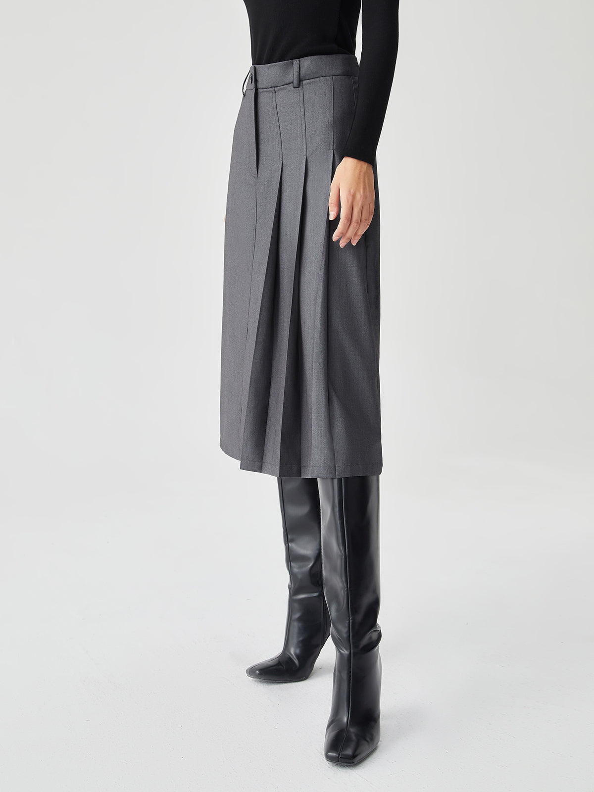 Asymmetrische Plooien Elegante Midi Rok voor Dames