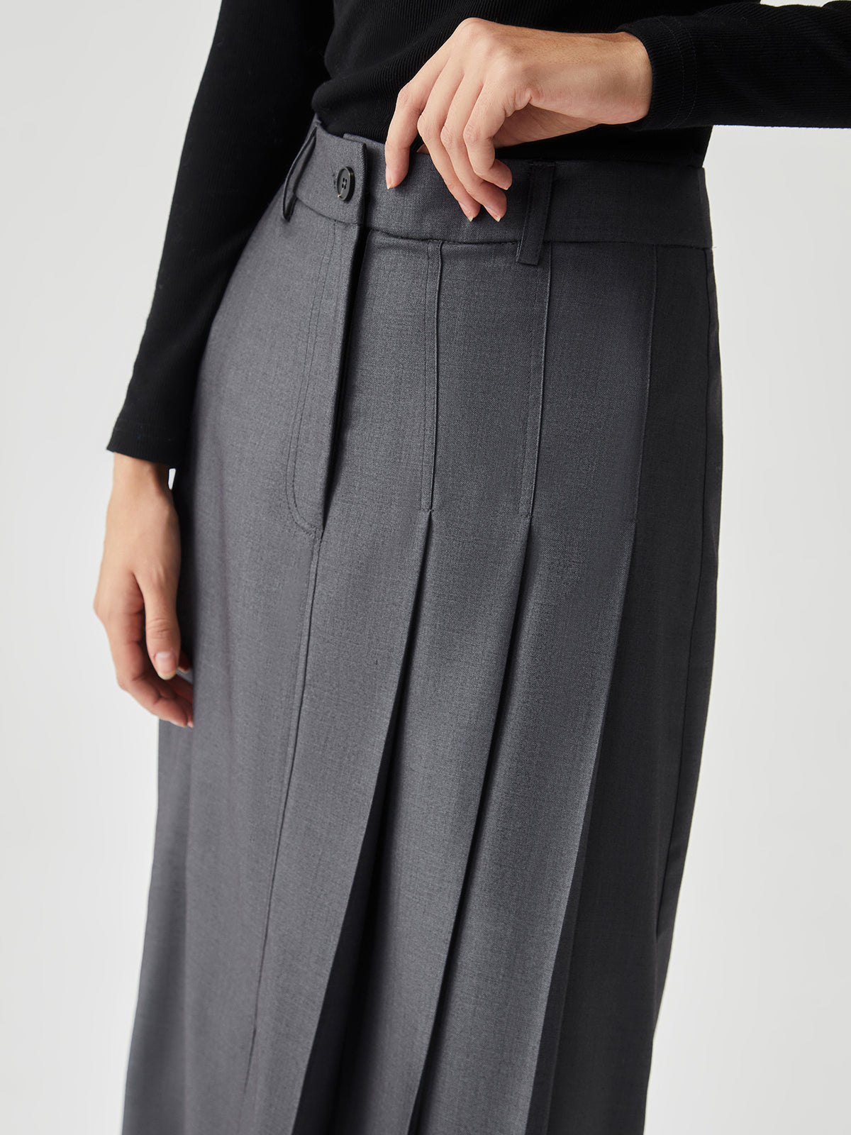 Asymmetrische Plooien Elegante Midi Rok voor Dames