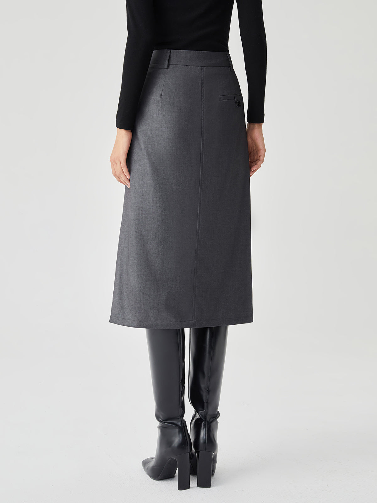 Asymmetrische Plooien Elegante Midi Rok voor Dames