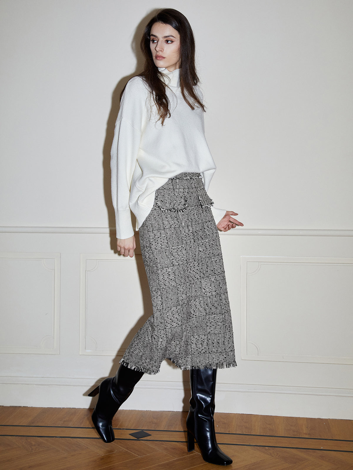 Trendy Split Midi Rok voor Elegante Gelegenheden