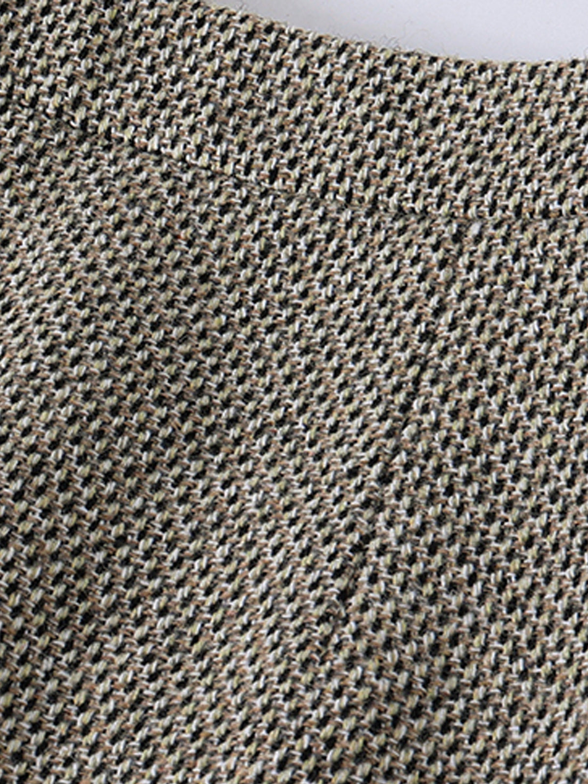 Modieuze High-waist Tweed Golvende Split Midi Rok