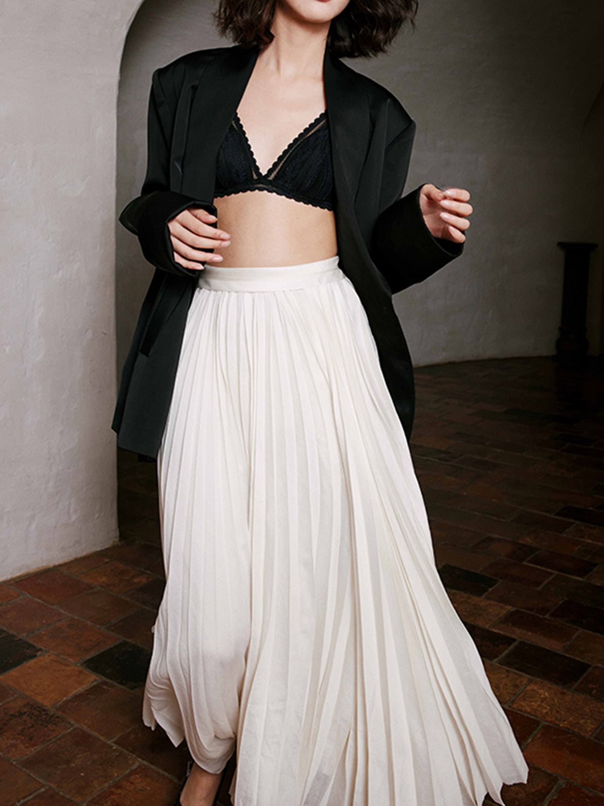 Stijlvolle Maxi Rok met Plissé en Elegante Look