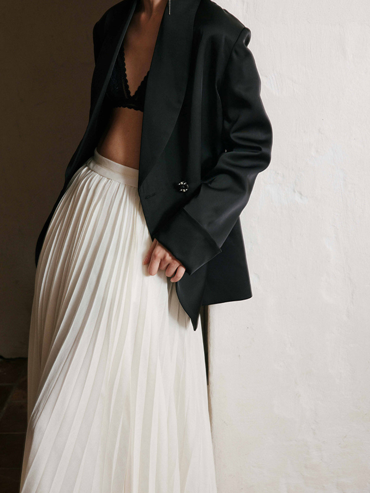 Stijlvolle Maxi Rok met Plissé en Elegante Look