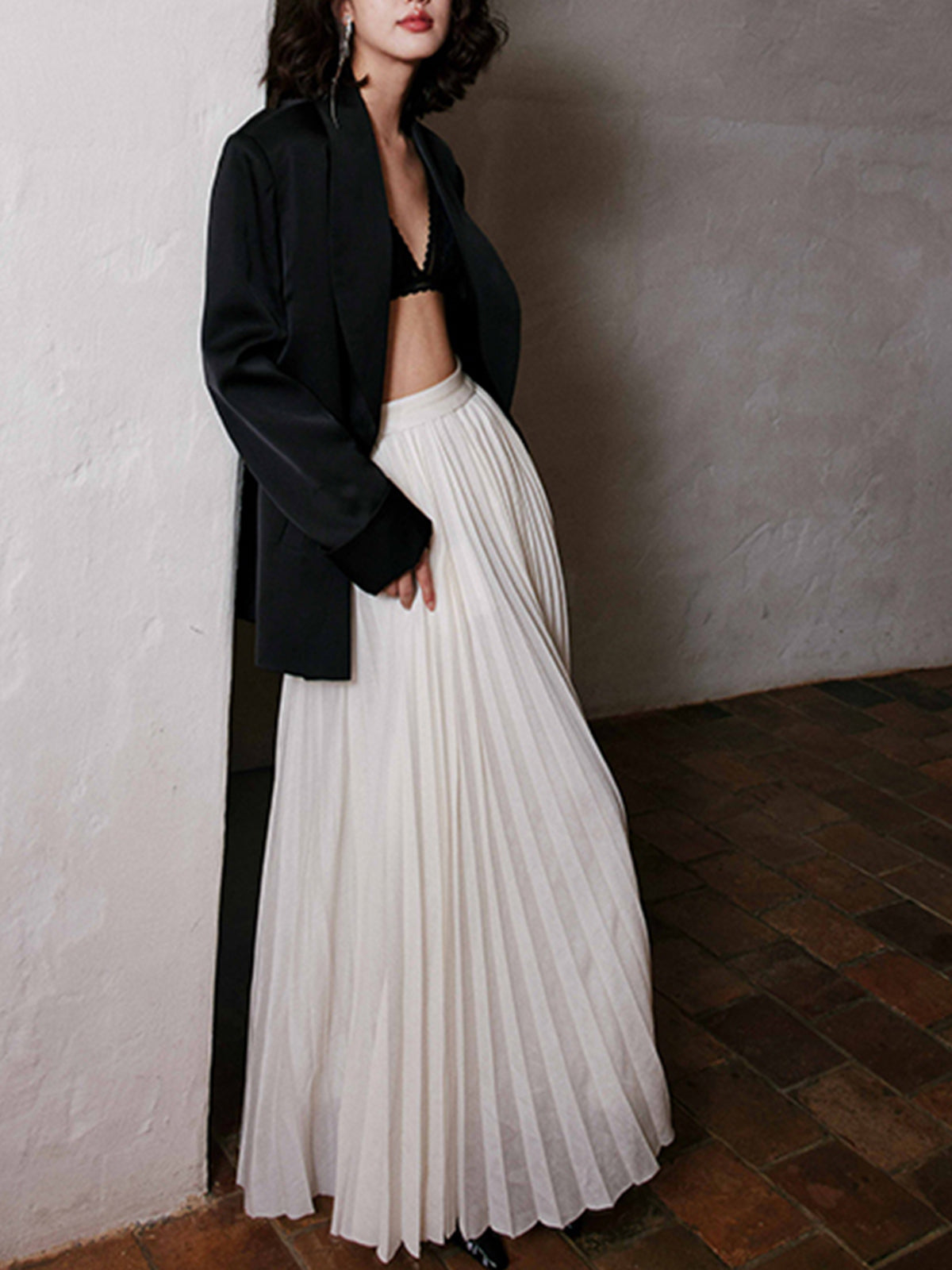 Stijlvolle Maxi Rok met Plissé en Elegante Look