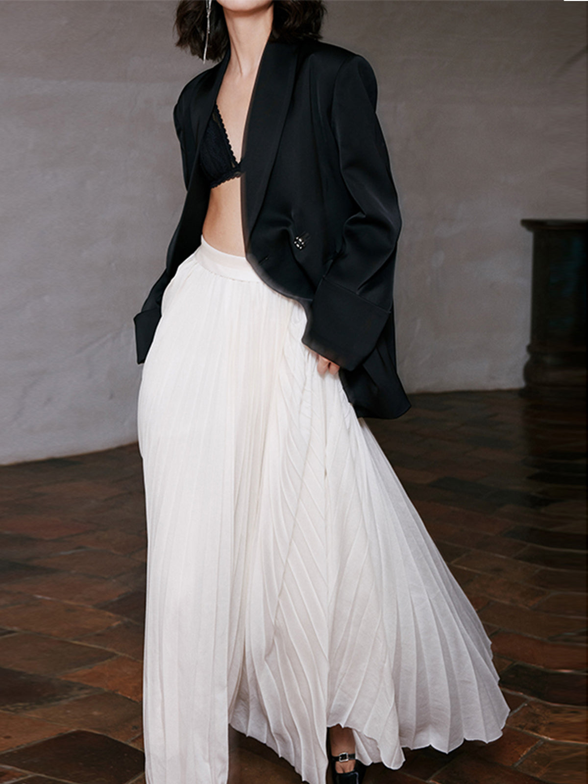 Stijlvolle Maxi Rok met Plissé en Elegante Look