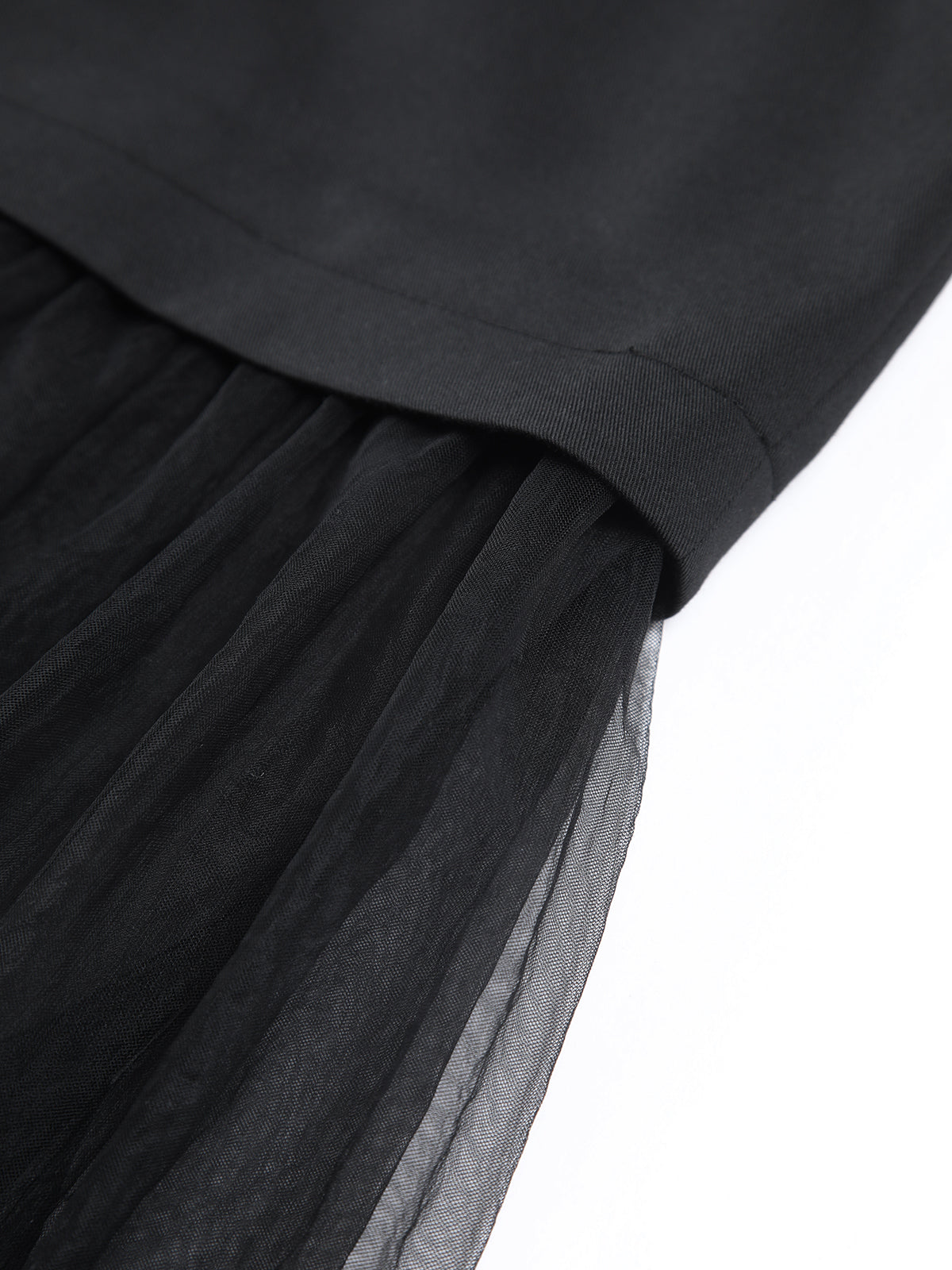 Patchwork Knopen Elegante Mesh Midi Rok voor Dames