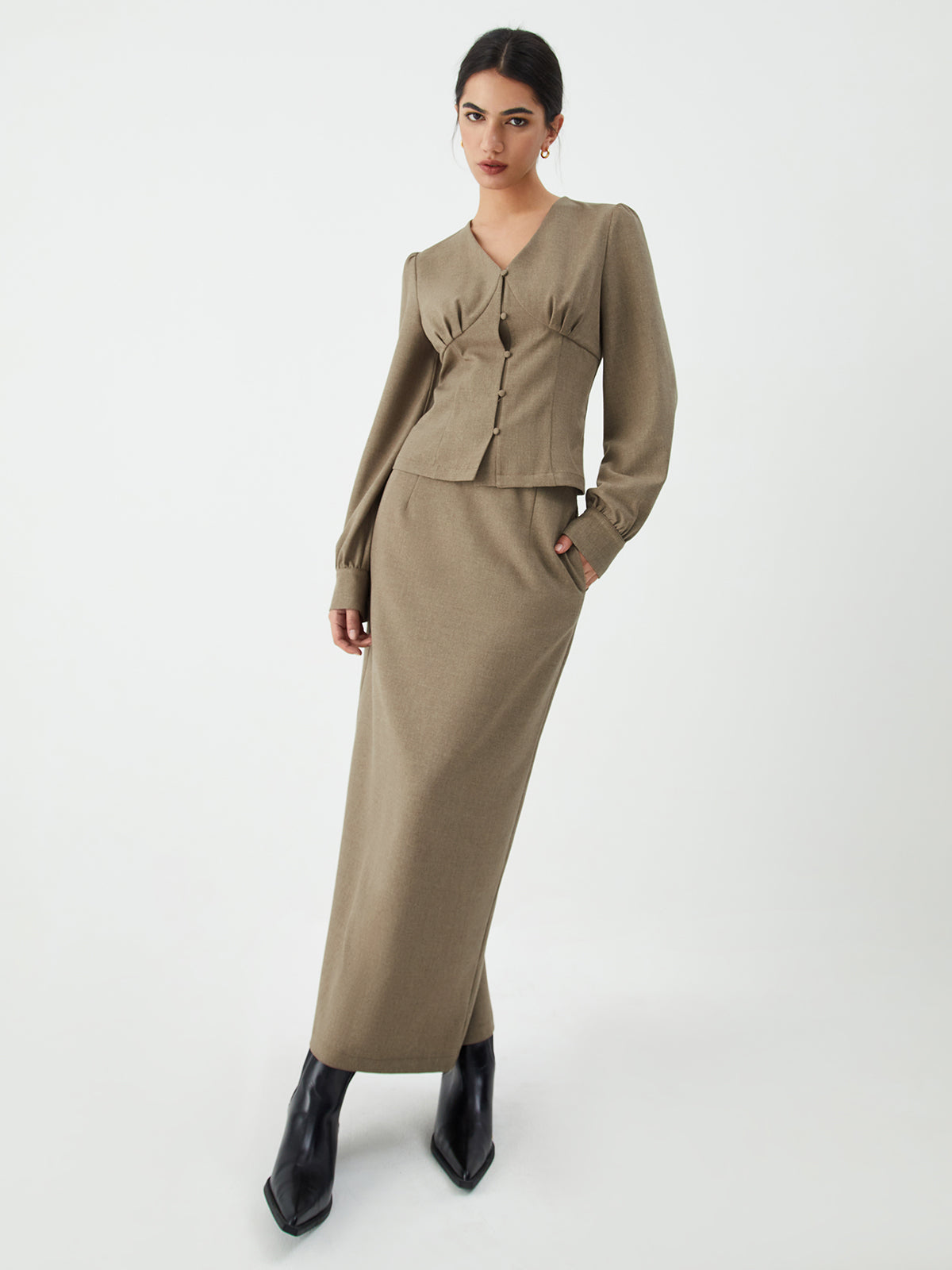 Stijlvolle Maxi Rok van Old Money in Effen Kleur