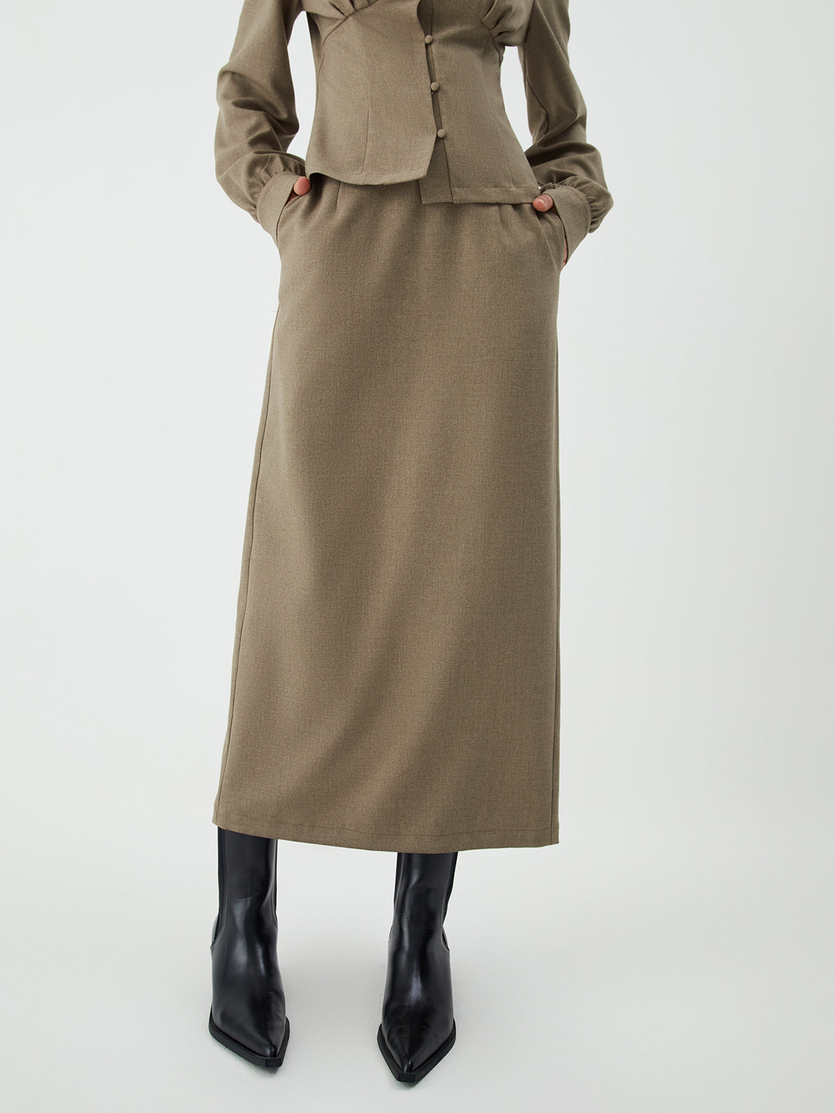 Stijlvolle Maxi Rok van Old Money in Effen Kleur