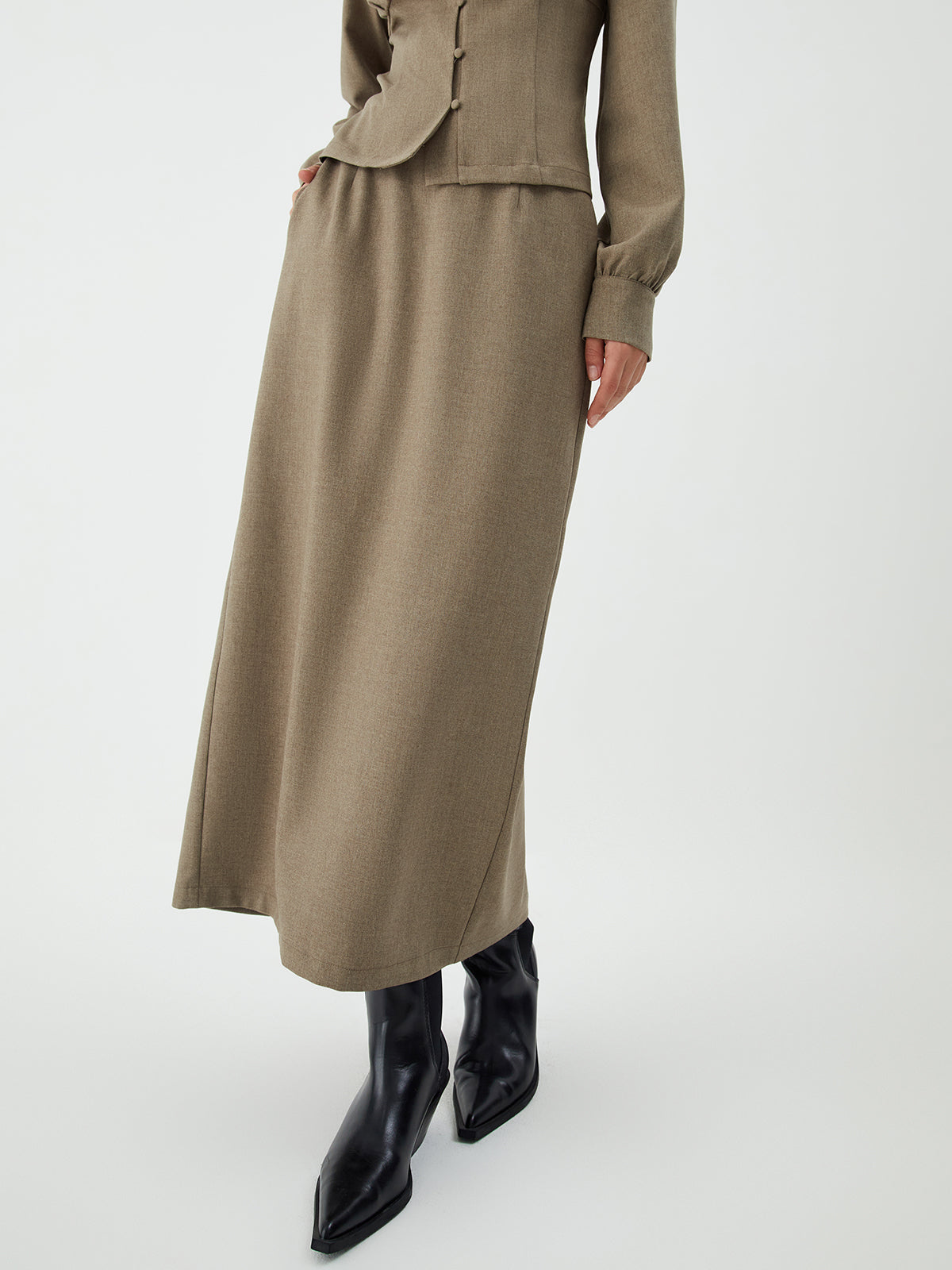 Stijlvolle Maxi Rok van Old Money in Effen Kleur