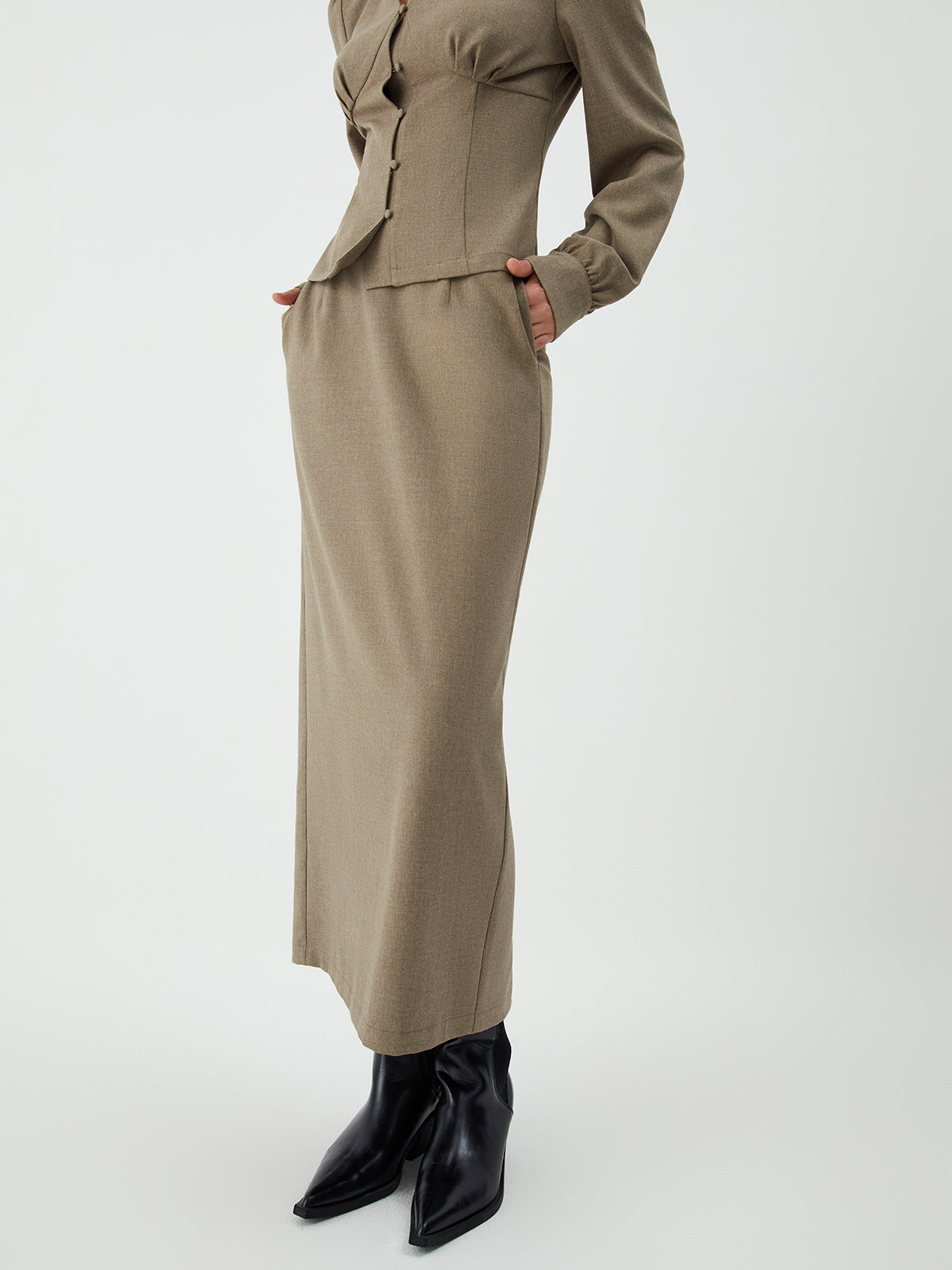 Stijlvolle Maxi Rok van Old Money in Effen Kleur