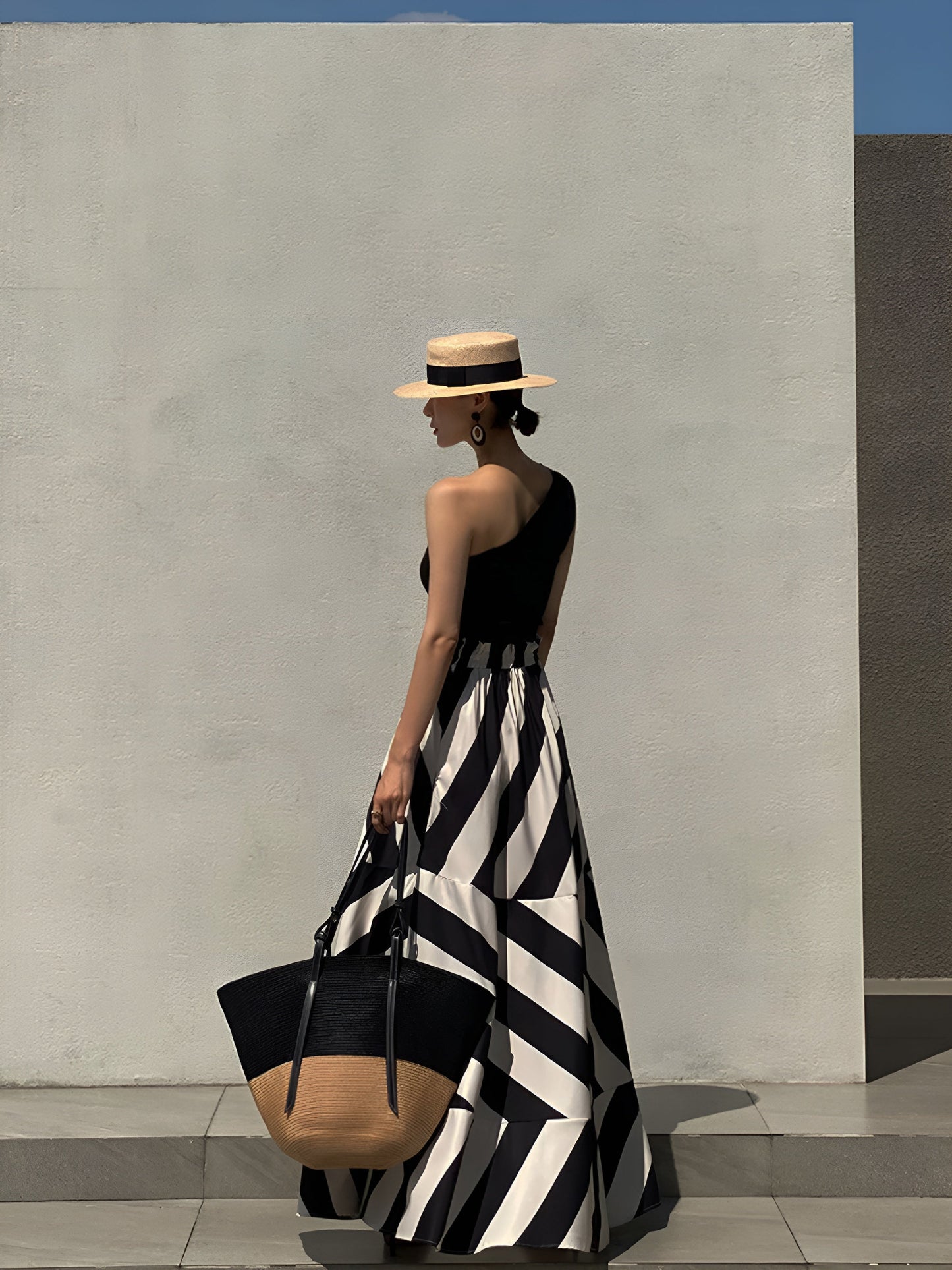 Gestreepte Elegante Lange Rok voor Een Stijlvolle Look