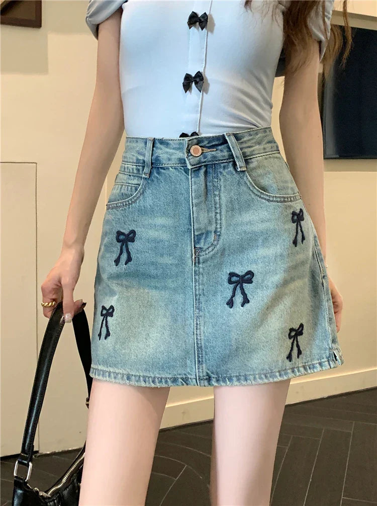 Gesteven Strik Koreaanse Stijl Mini Rok voor Dames
