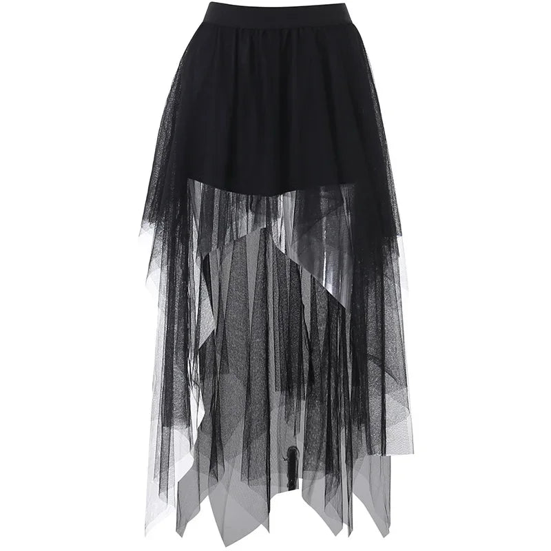 Gothische Stijl Hoge Taille Asymmetrische Zomer Rok