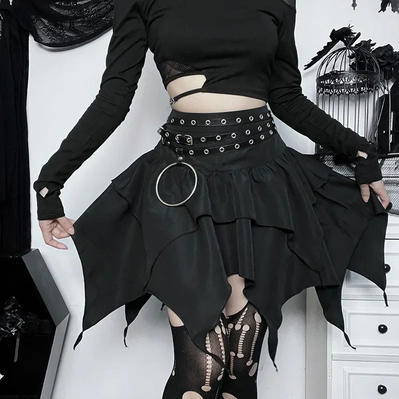 Stijlvolle Mini Rok met Ruche en Effen Kleur
