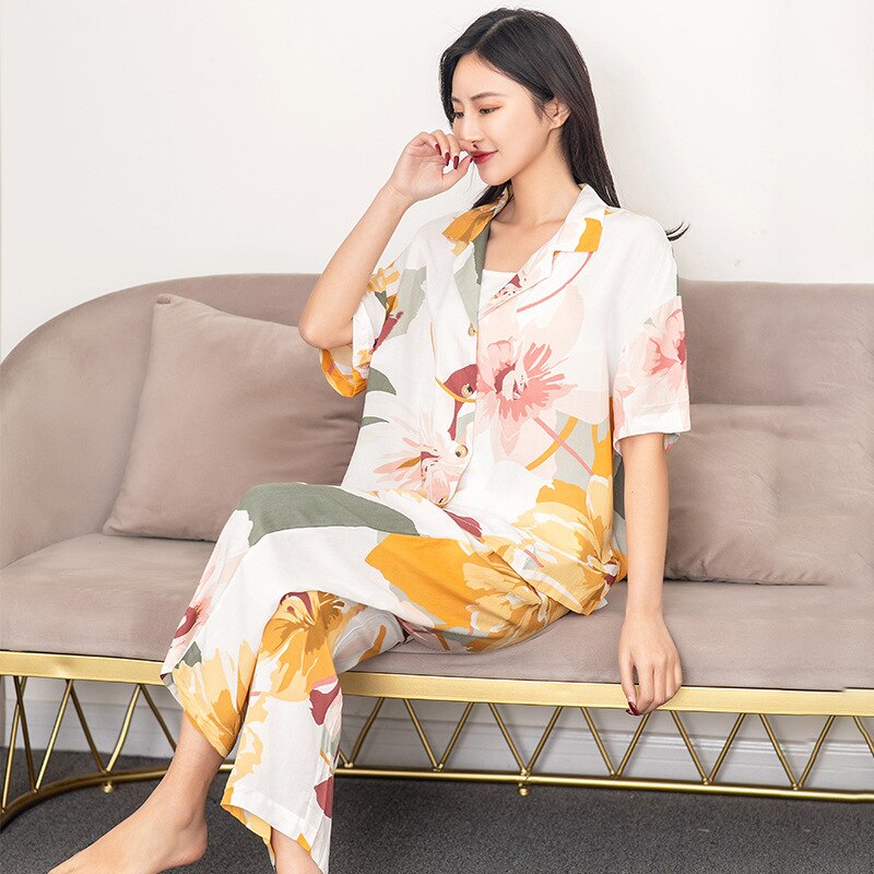 Korte Mouwen Comfortabele Pyjama Set met Shorts