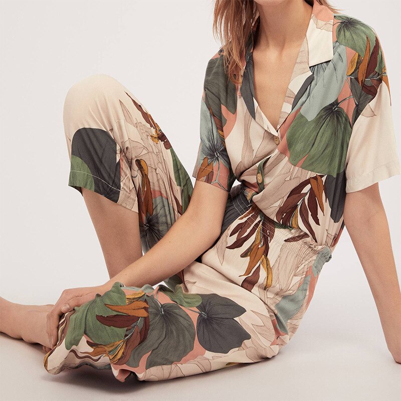 Korte Mouwen Comfortabele Pyjama Set met Shorts