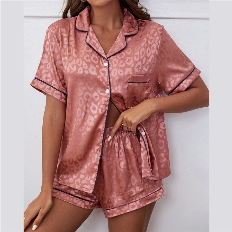 Casual Zijden Satijnen Pyjama Set voor Thuis
