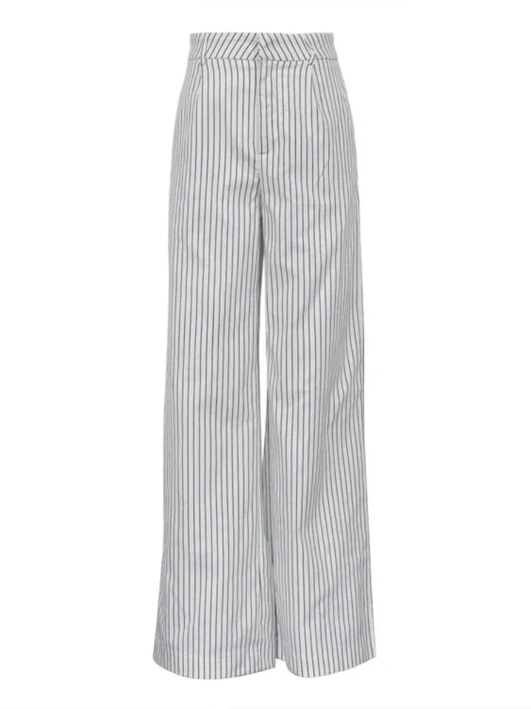 Stijlvolle Zwart-Wit Gestreepte Broek voor Elke Gelegenheid