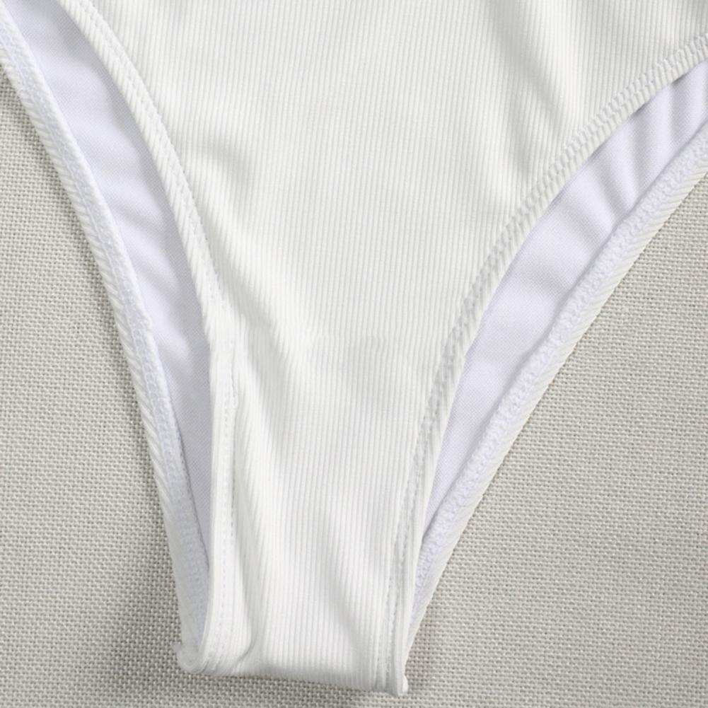 Witte Cut Out Bikini Onderkant Met Hoge Taille