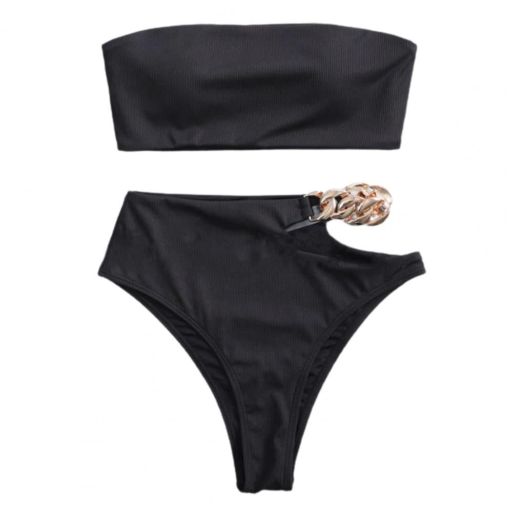 Witte Cut Out Bikini Onderkant Met Hoge Taille