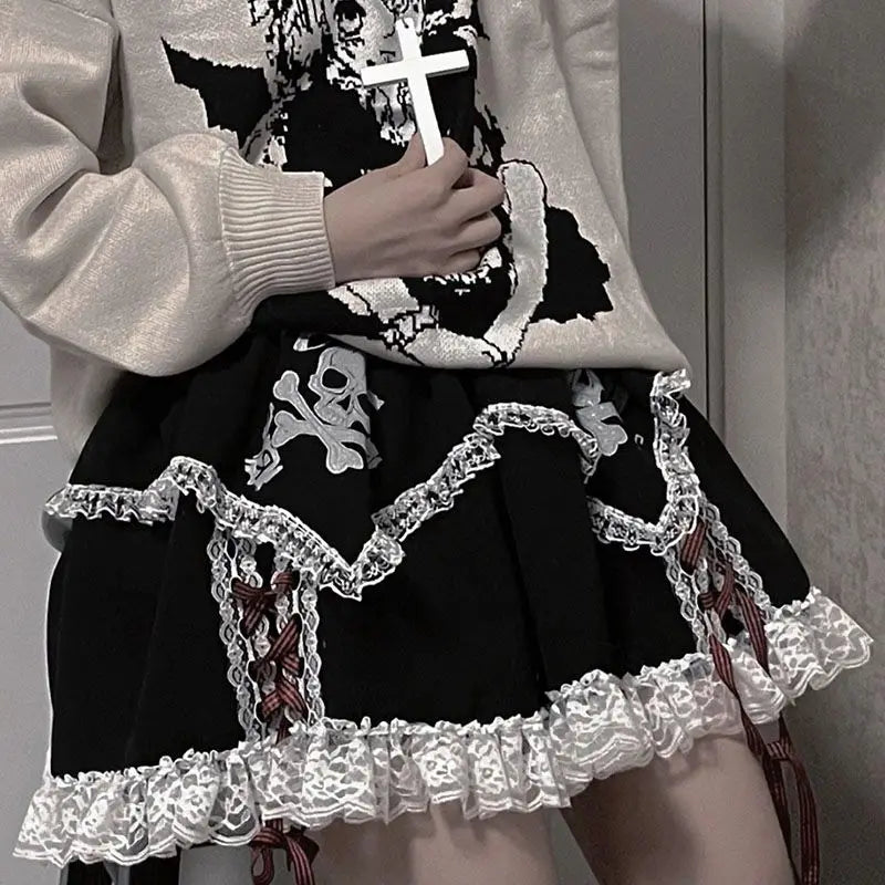 Korte Jurk Cosplay Subcultuur Y2k Spookachtige Gothic Stijl
