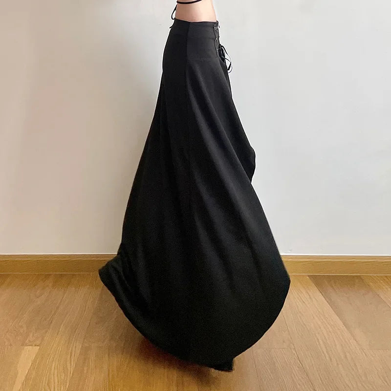 Elegante A-Lijn Rok voor Vrouwen met Hoog Taille en Rimpels