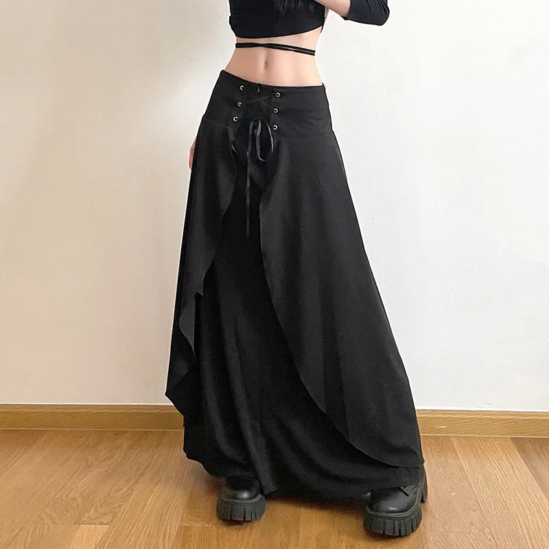 Elegante A-Lijn Rok voor Vrouwen met Hoog Taille en Rimpels