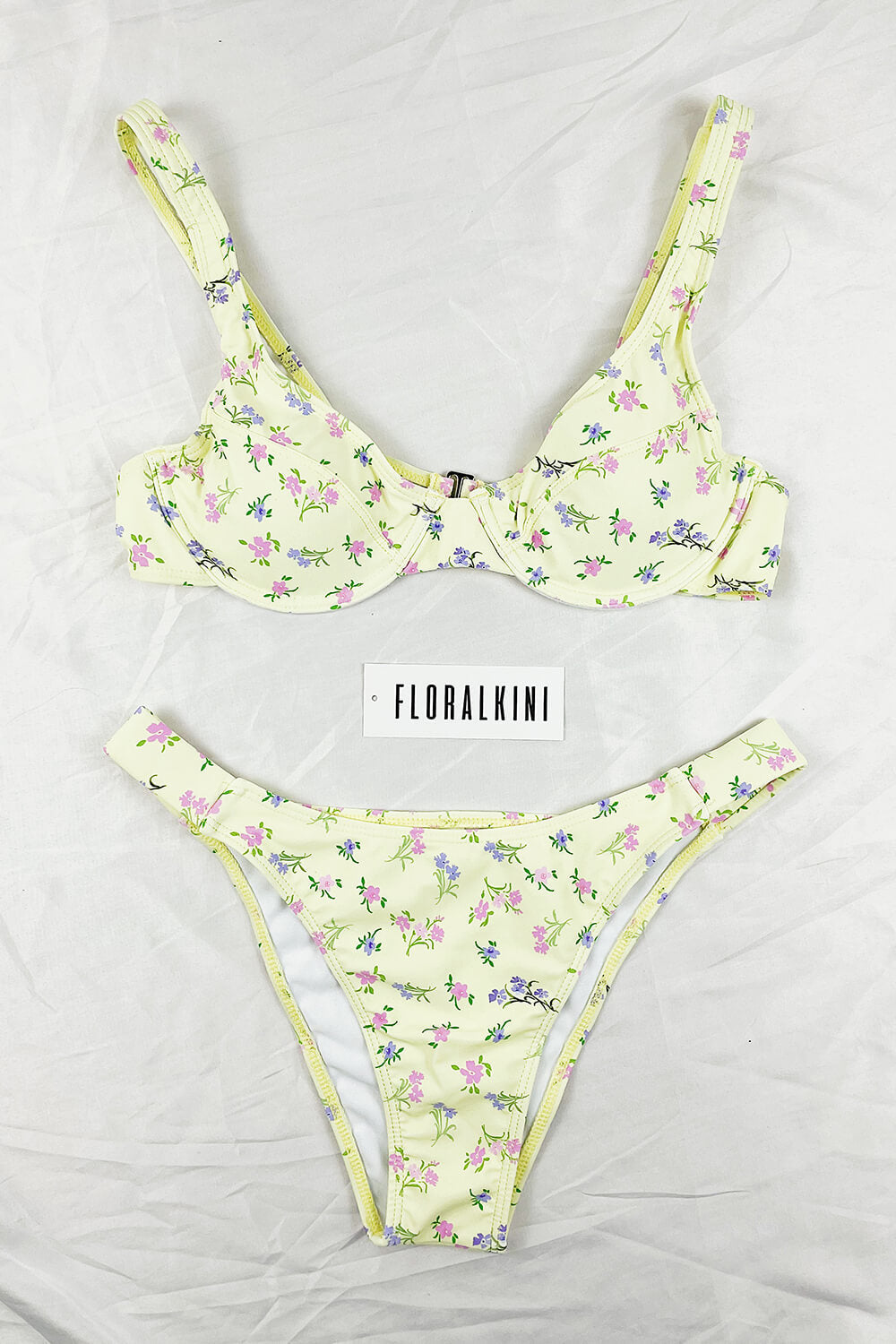 Lemon Bloemprint Balconette Bikini Top met Ondersteuning
