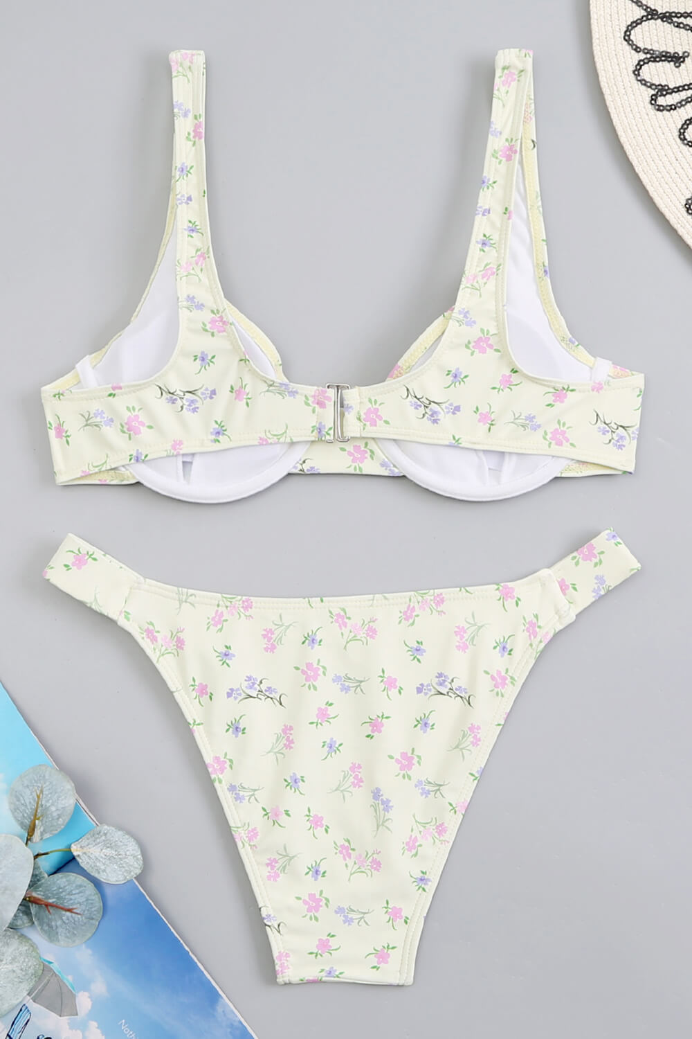 Lemon Bloemprint Balconette Bikini Top met Ondersteuning