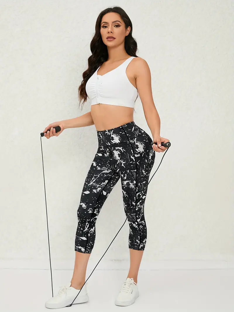 Capri Leggings Dames met Inktprint - Comfort & Stijl