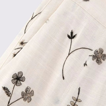 Stijlvolle A-lijn Midi Rok met Botanische Print - Perfect voor Elke Gelegenheid