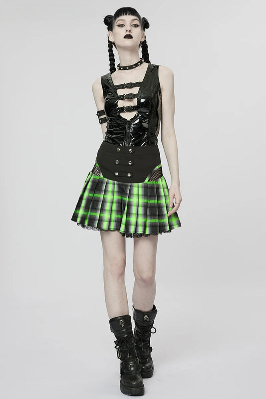Vrouwelijke Stijl Sexy Persoonlijke Mini Gekleurde Plissé Rok