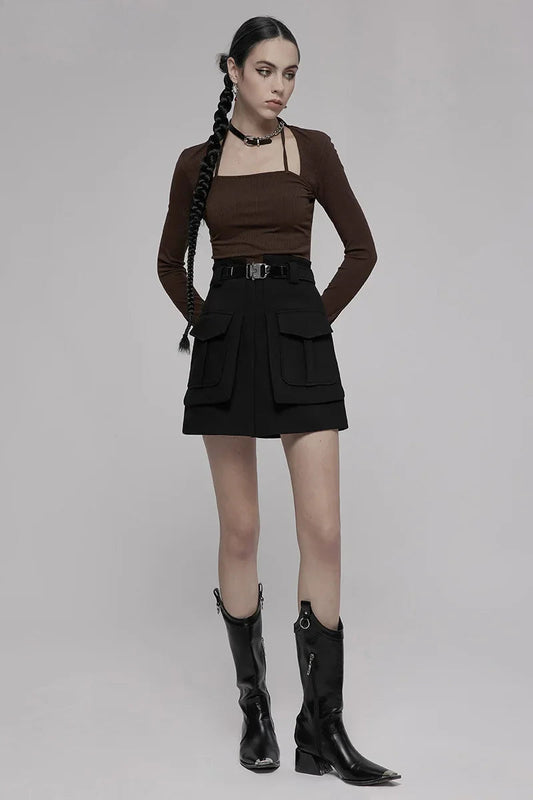 Stijlvolle Minirok met Buckle Decoratie voor Dames