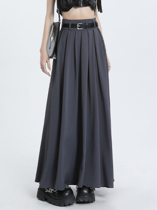 Moderne Academia Stijlvolle Plissé Maxi Rok