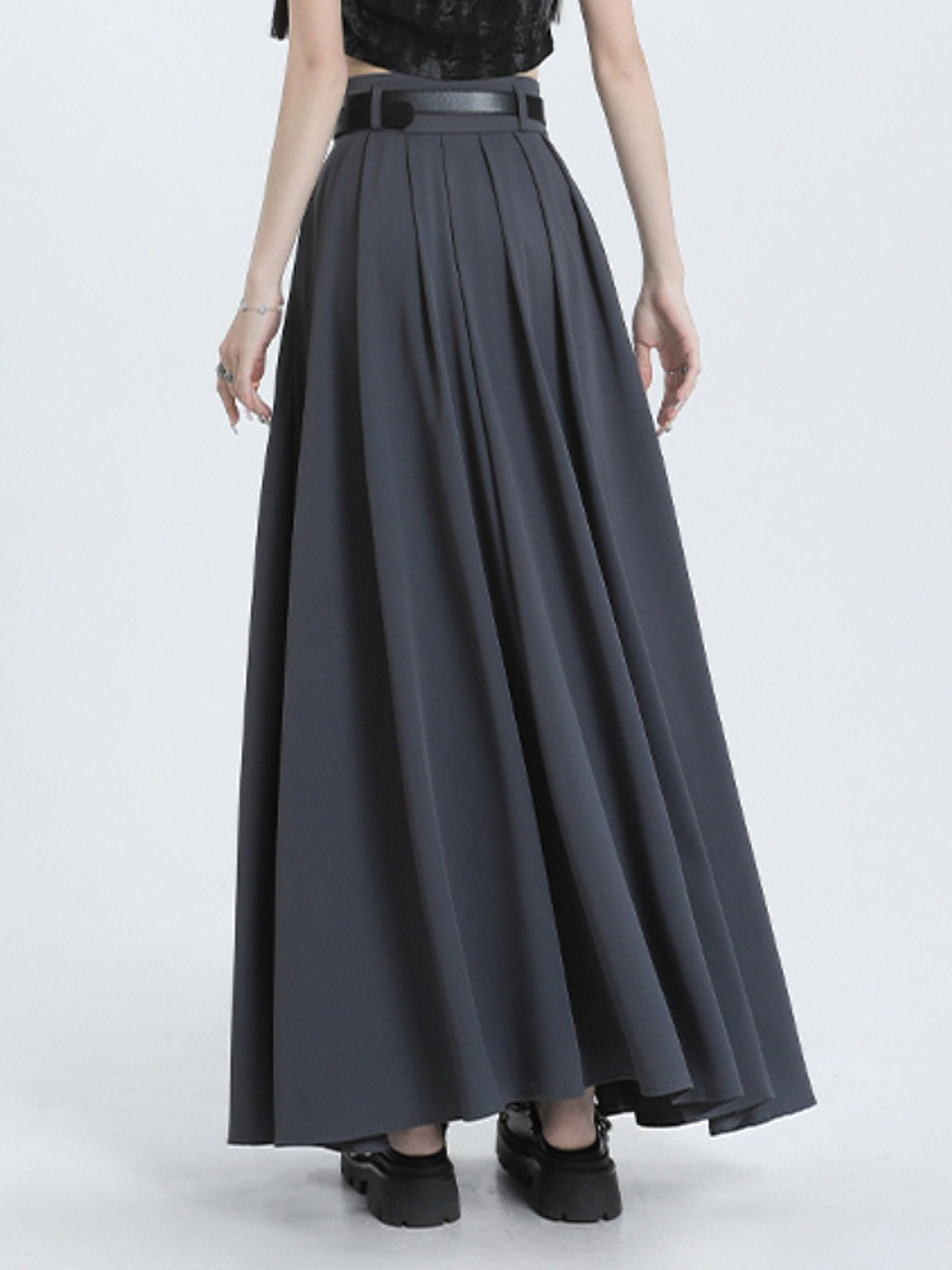 Moderne Academia Stijlvolle Plissé Maxi Rok