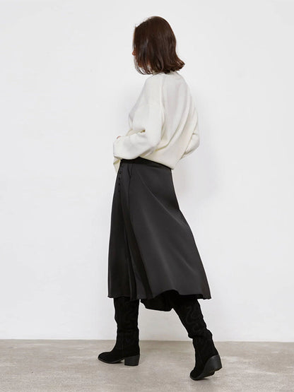 Zijknopen Elegante Split Midi Rok voor Elke Gelegenheid